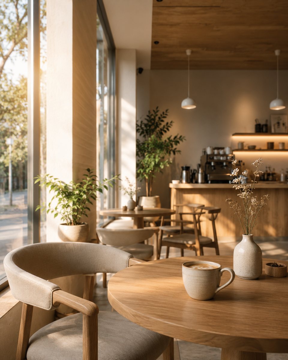 Interior cafenea — după